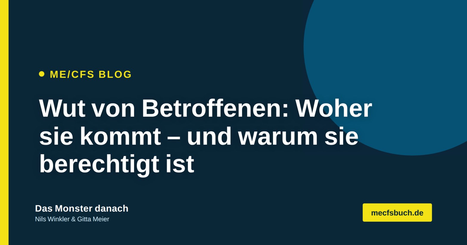 Titelbild zum Blogbeitrag „Wut von Betroffenen: Woher sie kommt – und warum sie berechtigt ist" auf ME/CFS Buch, Buch „Das Monster danach"